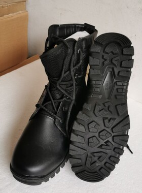 天鸣库存夏战靴 男式真皮高帮 夏季网眼系带户外登山防滑耐磨靴子