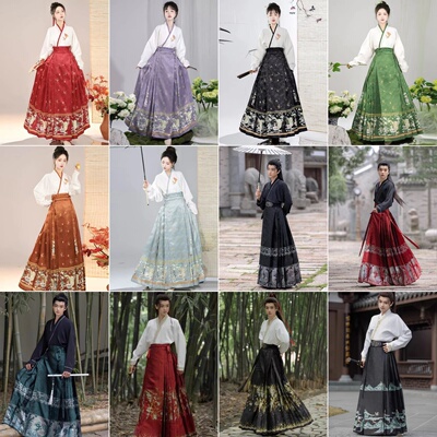 新中式女马面裙颜色多样改良套装