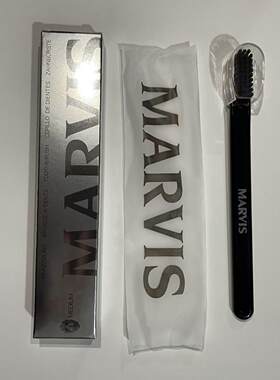 意大利玛尔斯（MARVIS）黑色复古牙刷斯中硬毛纳米成人牙刷代发