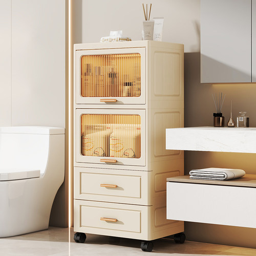 化妆室的置物架落地浴室夹缝收纳层架子厕所洗手间收纳柜浴室防水