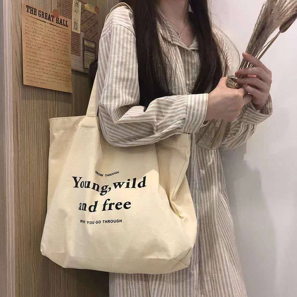 ins大容量慵懒风帆布包包女单肩文艺小清新学生斜挎包购物袋手提