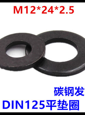12*24*2.5平垫圈黑色M12介子DIN125垫片