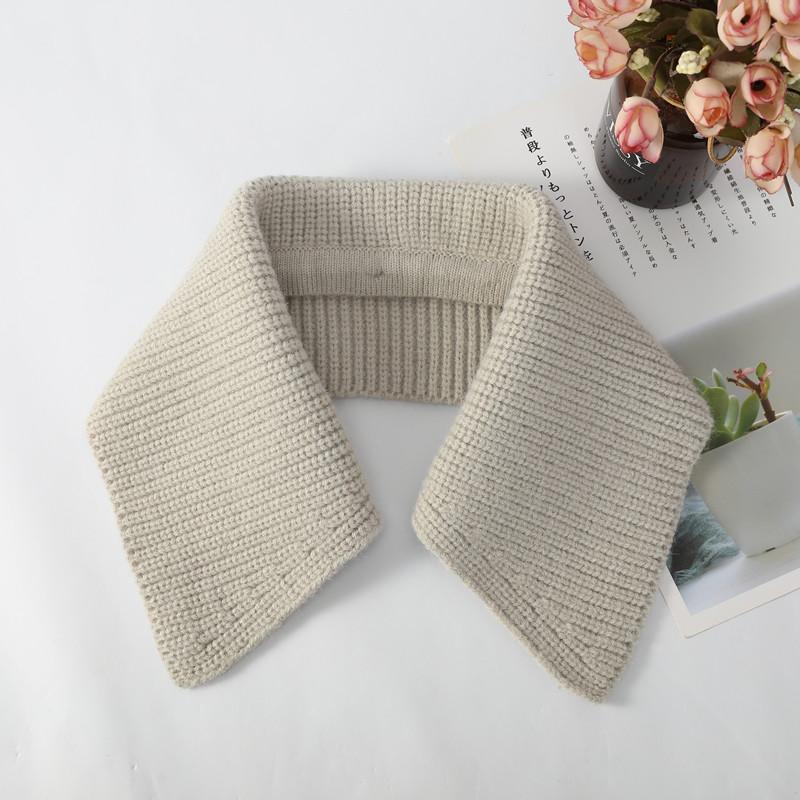 毛线罗纹翻领针织螺纹方领装饰秋冬保暖防脏领防脏毛衣假领羽绒服