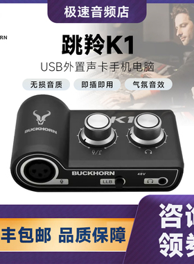 Buckhorn跳羚k1直播声卡手机电脑抖音网红主播专业录音麦克风唱歌