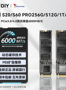 威刚 XPG翼龙S60PRO/S20电竞游戏高速固态硬盘SSD M.2 NVME协议