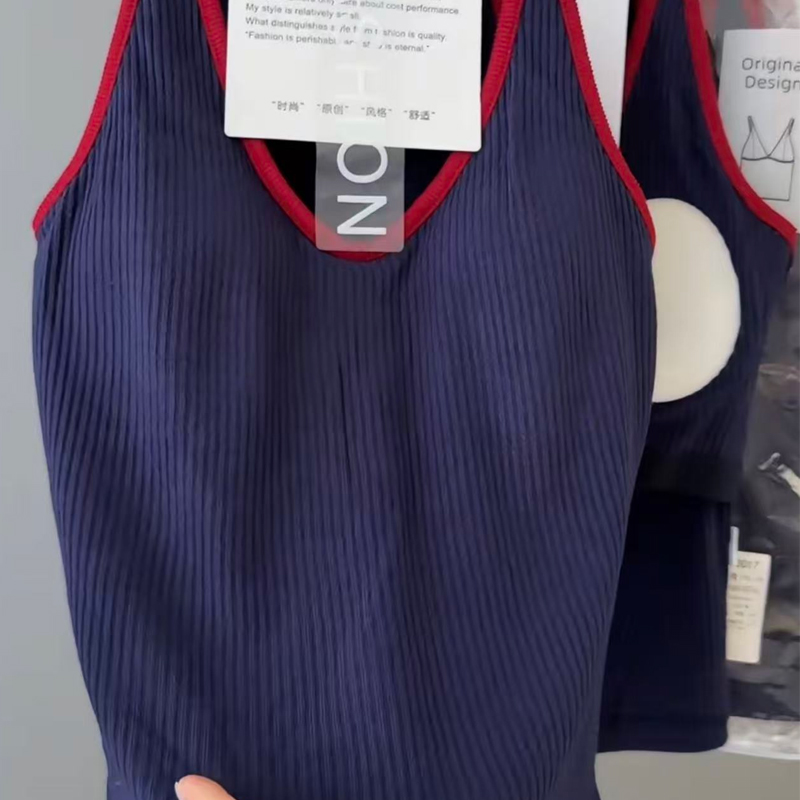 3017粗螺纹吊带背心秋冬新款大U