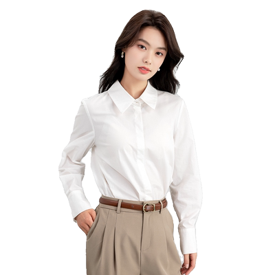 达佳诗直筒型通勤长袖棉衬衫