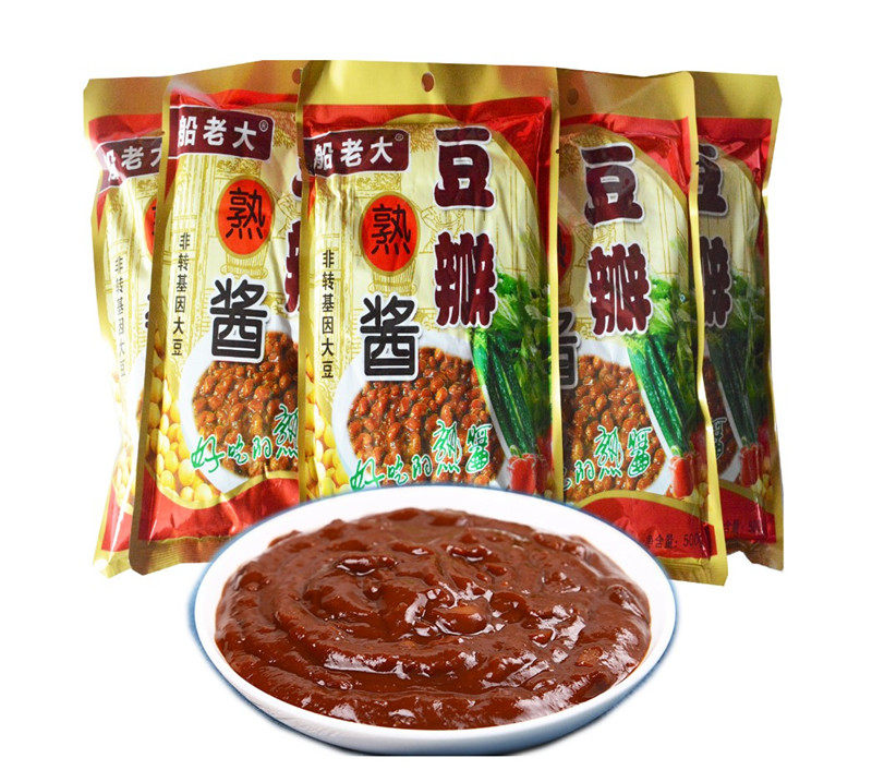 东北黄豆大酱船老大豆瓣农家酱葱伴侣袋装500克一袋单品4袋免邮