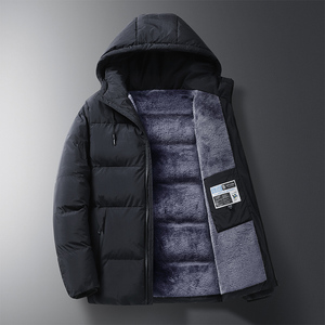 冬季羽绒棉服男爸爸冬装全身加绒加厚保暖棉袄中老年人棉衣外套男