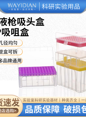 移液器吸嘴盒移液枪吸头盒管嘴盒吸咀存放盒10-1000ul60/96/100孔