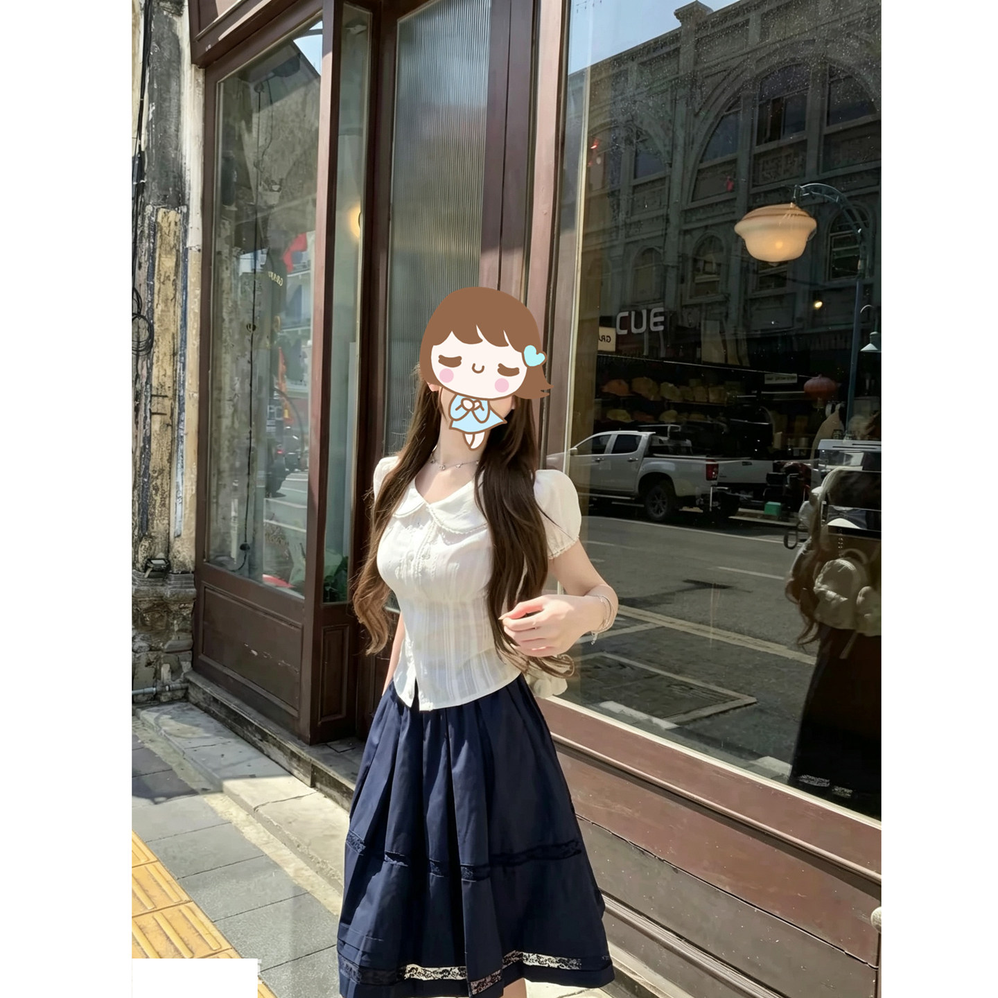 女Q家泰兰德高校/学院风套装校服感衬衫百褶中长半裙夏季2026新款