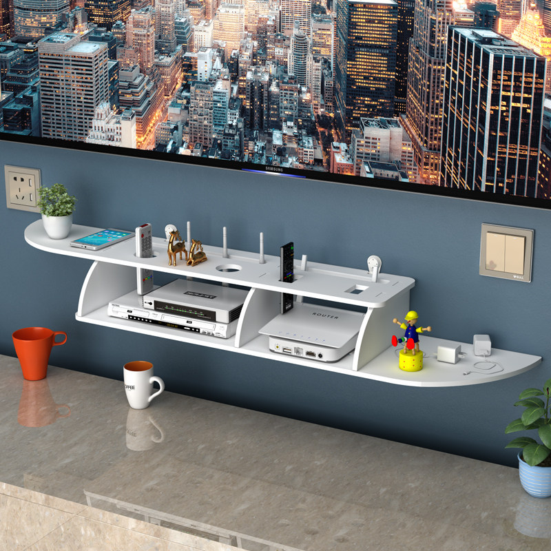 免打孔客厅电视墙上机顶盒置物架路由器收纳盒子卧室装饰隔板壁挂,住宅家具,搁板/置物架/家用陈列架,淘宝优惠券,粉丝福利购,淘宝优惠卷