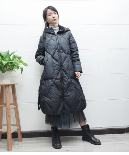 可路莎C97638羽绒服冬季新款女宽松A型连帽中长款