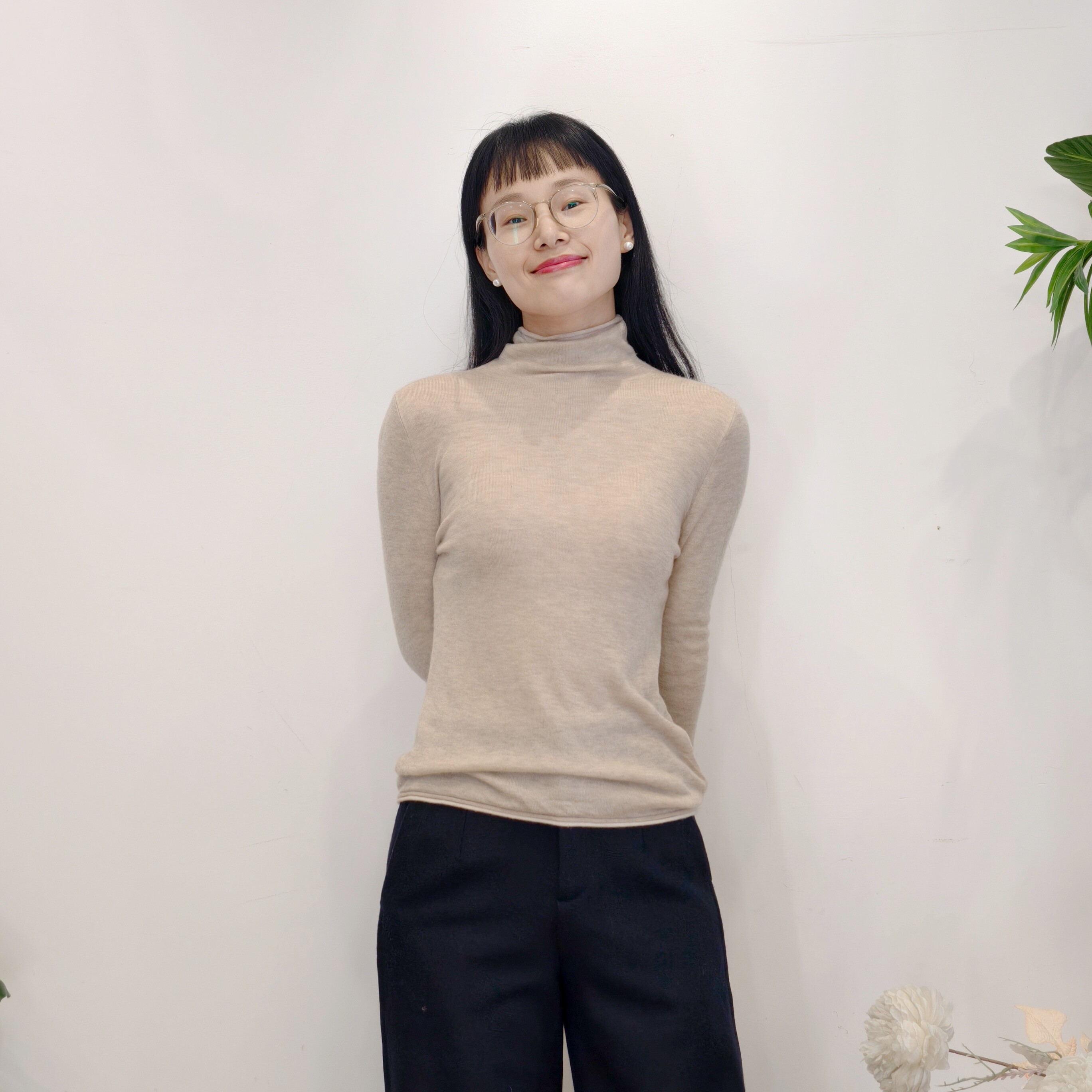 可路莎专柜259584秋冬高领纯色基础打底衫女极简风套头针织衫图片