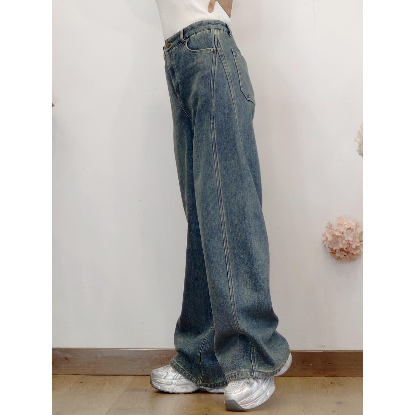 可路莎专柜254535秋冬休闲百搭加绒牛仔弯刀裤女香蕉裤长裤图片