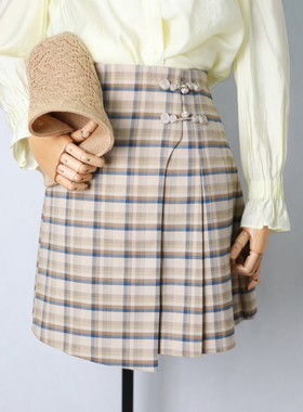 可路莎C131849时尚百褶裙女春秋新款百搭显瘦短裙a字半身裙