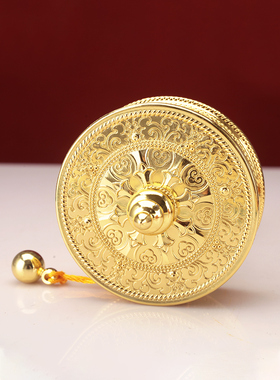 纯铜藏式观Y手摇转筒亚青在家用电镀金色手摇双轴承雕花随身摆件