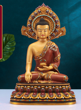 多尺寸摆件纯铜彩绘客厅书房