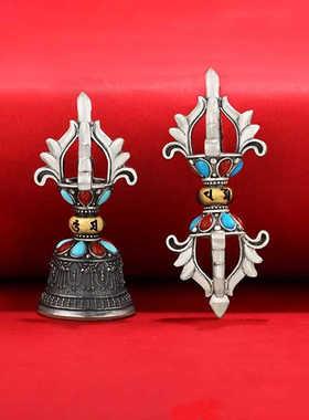 S925纯银民族风复古铃杵挂饰