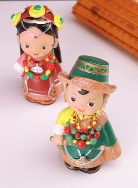 西藏人物树脂模型商超摆件民族婚宴内蒙古公仔卓玛扎西工艺品道具