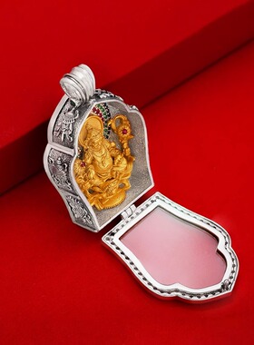 S925纯银精工黄财神嘎乌