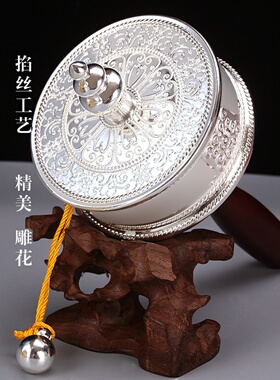 手摇转动合金手摇转动筒西藏式器具家用摆件9100遍客厅家居纪念版