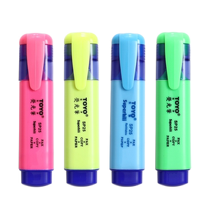 10支盒装包邮东洋TOYO SP25荧光笔彩色笔7色荧光笔标记笔斜头划重点做标记醒目笔学生用创意多功能淡色手账笔