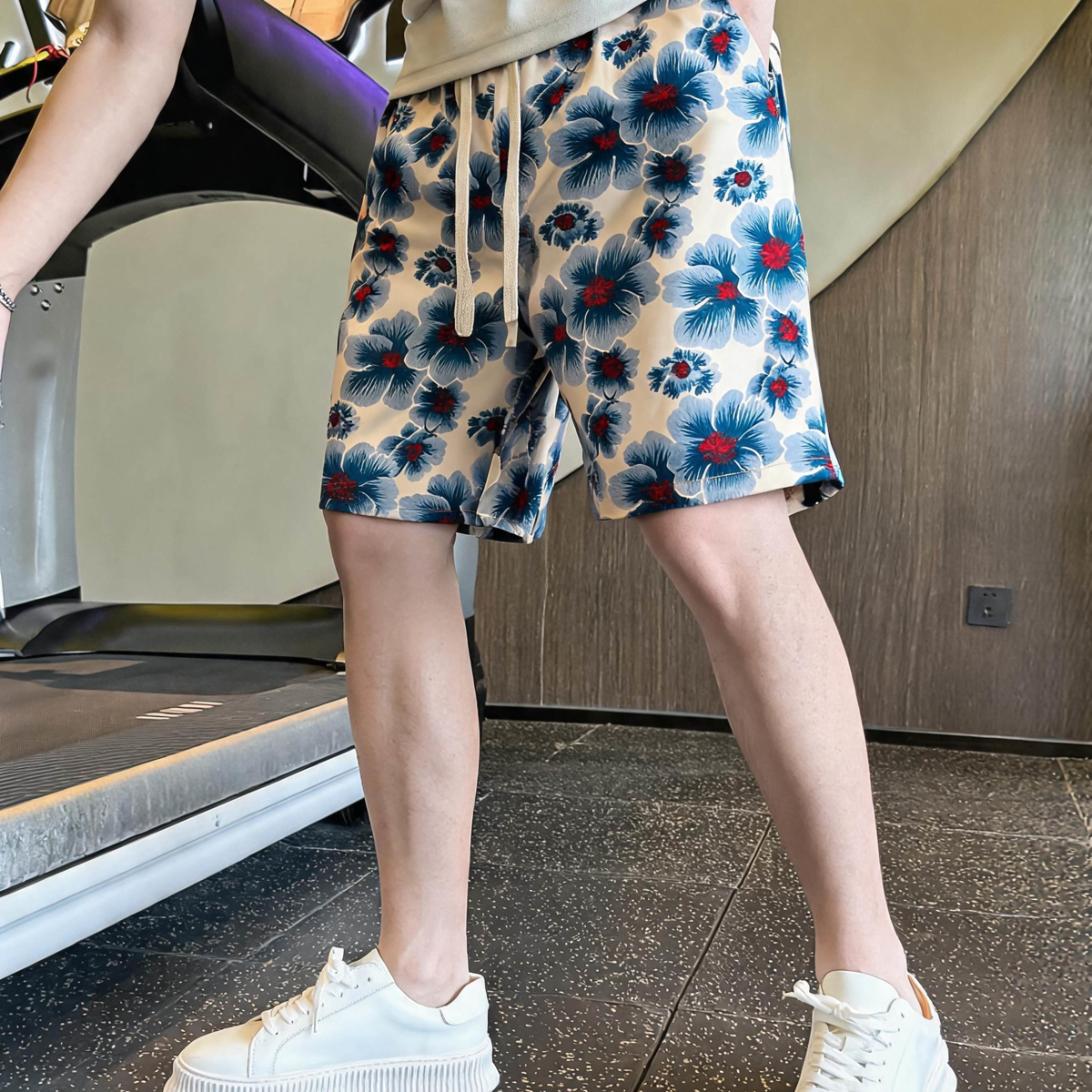 网红沙滩裤港风花卉短裤男女同款夏天宽松百搭透气不闷汗外穿中裤