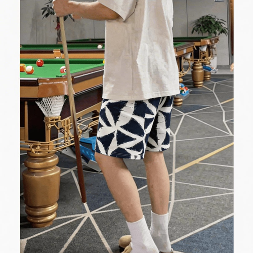 满印夏威夷风格短裤男女夏季美式复古运动裤子直筒宽松五分裤衩子