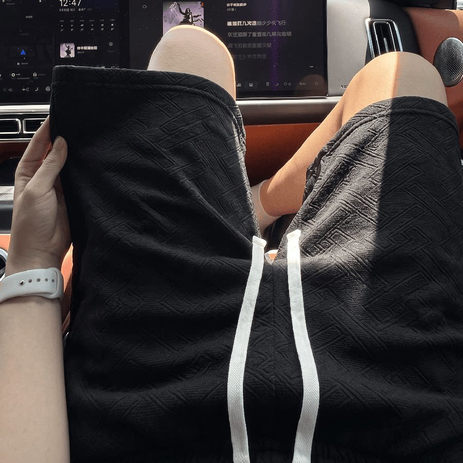 新款纯色直筒五分裤男生夏日外穿宽松不紧绷简约耐看通勤休闲裤子