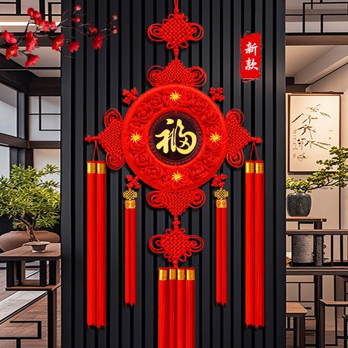 天猫新品桃木中国结送粘钩香包