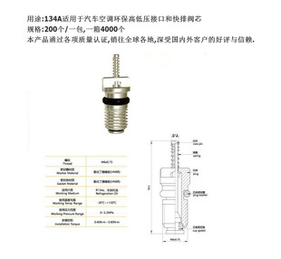 新款 汽车空调r134a芯快排阀芯环保芯加气嘴气门芯冷媒