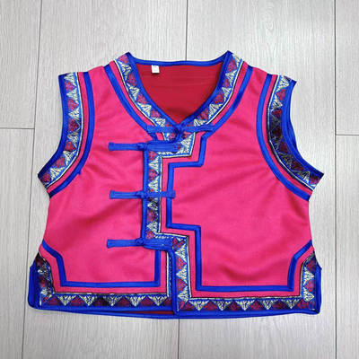 蒙古族舞蹈演出服春秋款儿童马甲