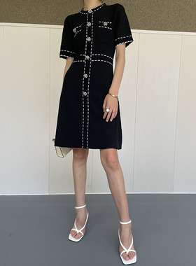 MASA 优雅气质小香风修身针织连衣裙早秋气质高级2022新款通勤