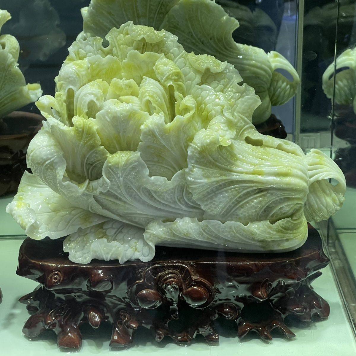 岫玉白菜大师精工天然玉石玉雕招财摆件中式客厅玄关家居开业礼品