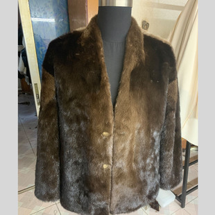进口水獭皮毛皮草大衣男装款V领高级感清仓外套专业裘皮原料定做