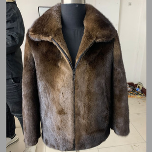 皮草水獭皮大衣男方领2025年时尚专业高档裘皮服装加工厂店秋冬暖