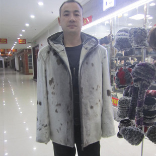 海豹皮衣连帽潮流真皮毛高档时尚男女款式定制皮草加工厂养眼大衣