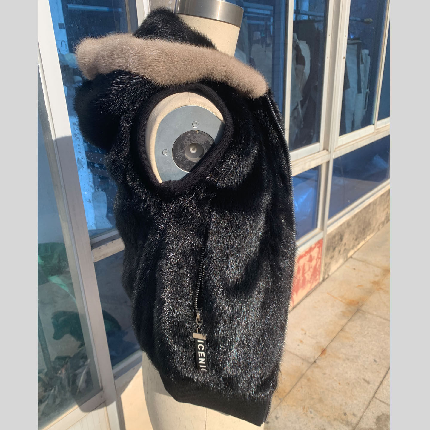 黑色水貂毛连帽马甲儿童孩子皮草秋冬宽松叠穿毛毛背心外套2026年,男装,皮草,淘宝优惠券,粉丝福利购,淘宝优惠卷