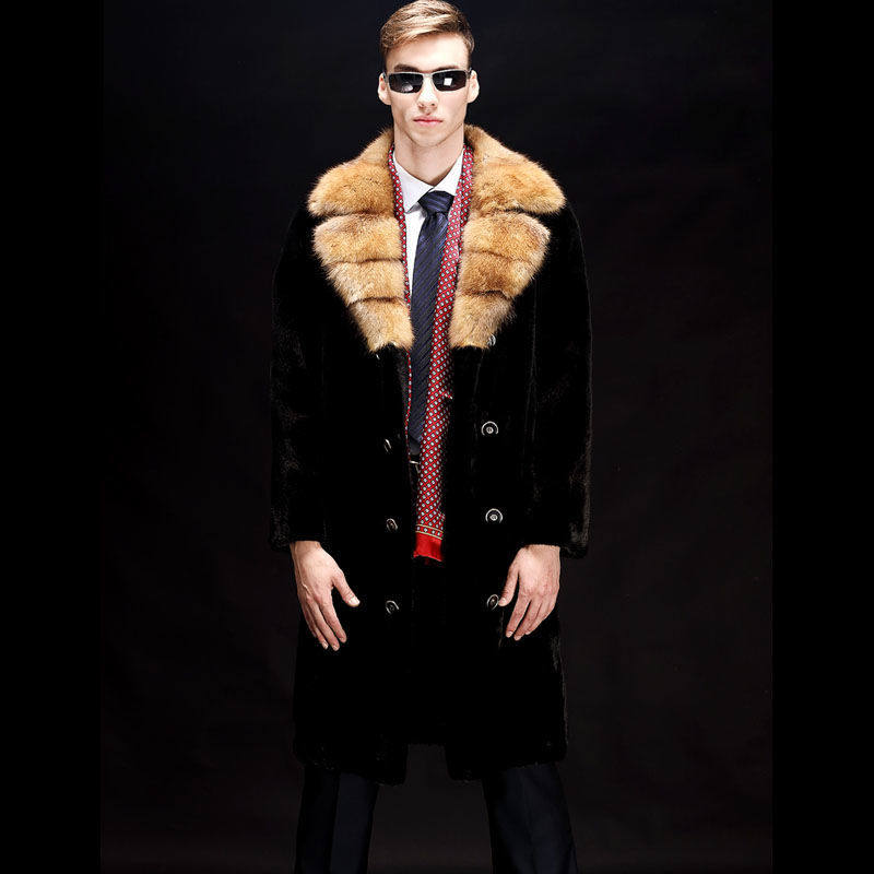 blackglama宝嘉美水貂皮草美国好貂扫雪满天星渔貂皮领子大衣工厂