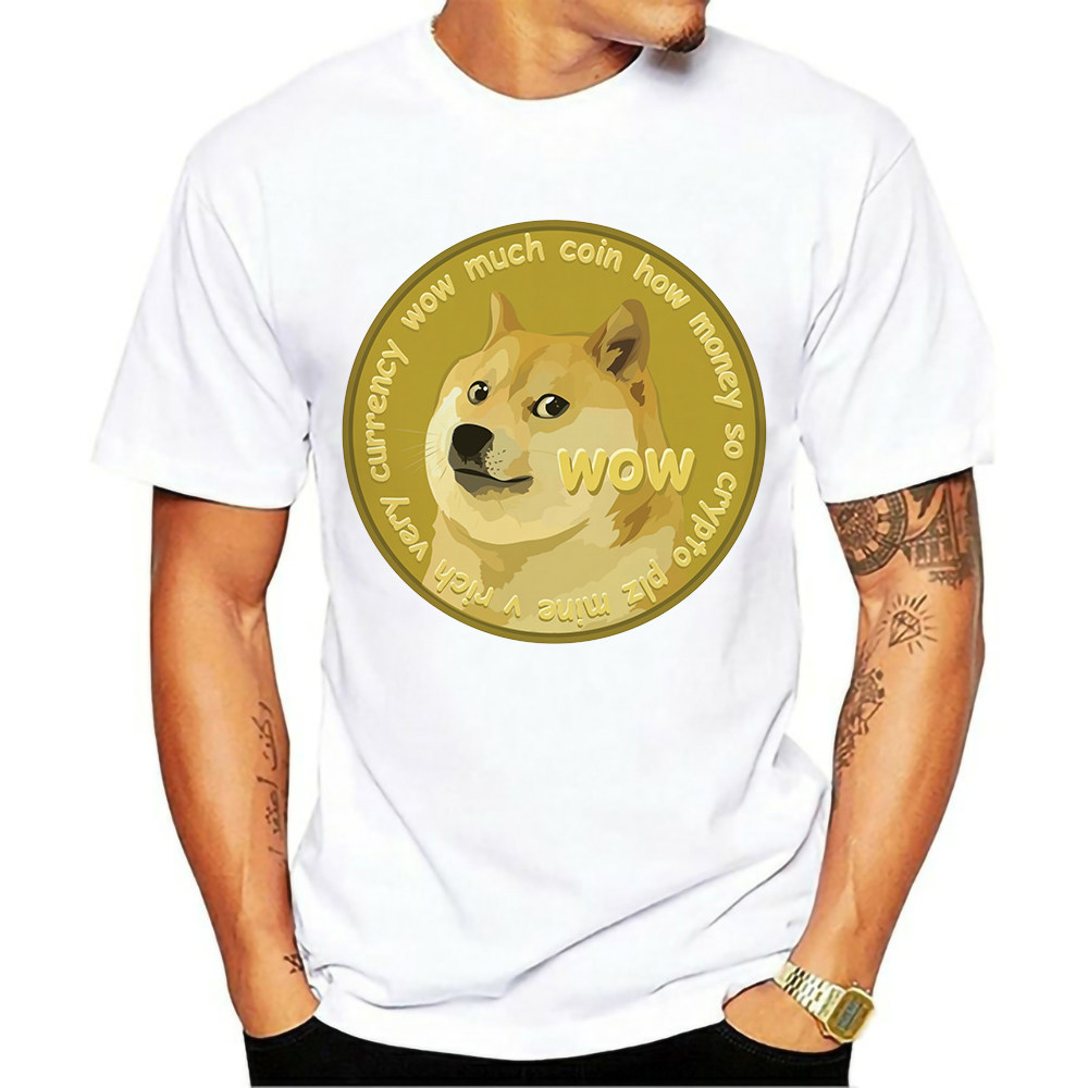 dogecoin to the moon狗狗币短袖t恤 btc比特币矿圈印花doge coin