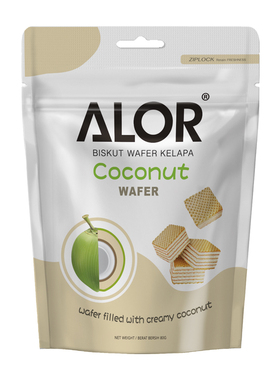 亚罗星ALOR马来西亚进口威化饼干办公室零食椰子威化饼干80g/包