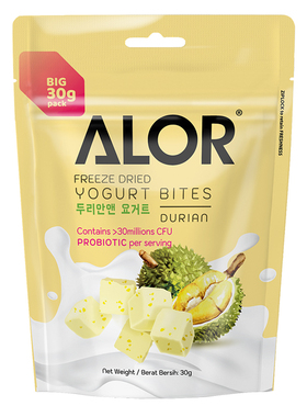 ALOR亚罗星马来西亚进口办公室网红零食休冻干榴莲酸奶块30g/袋