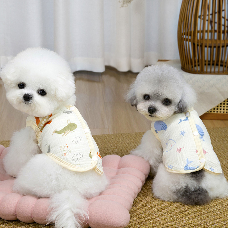 狗狗衣服夏季春夏装薄款透气背扣卡通背心宠物猫小型犬泰迪比熊图片