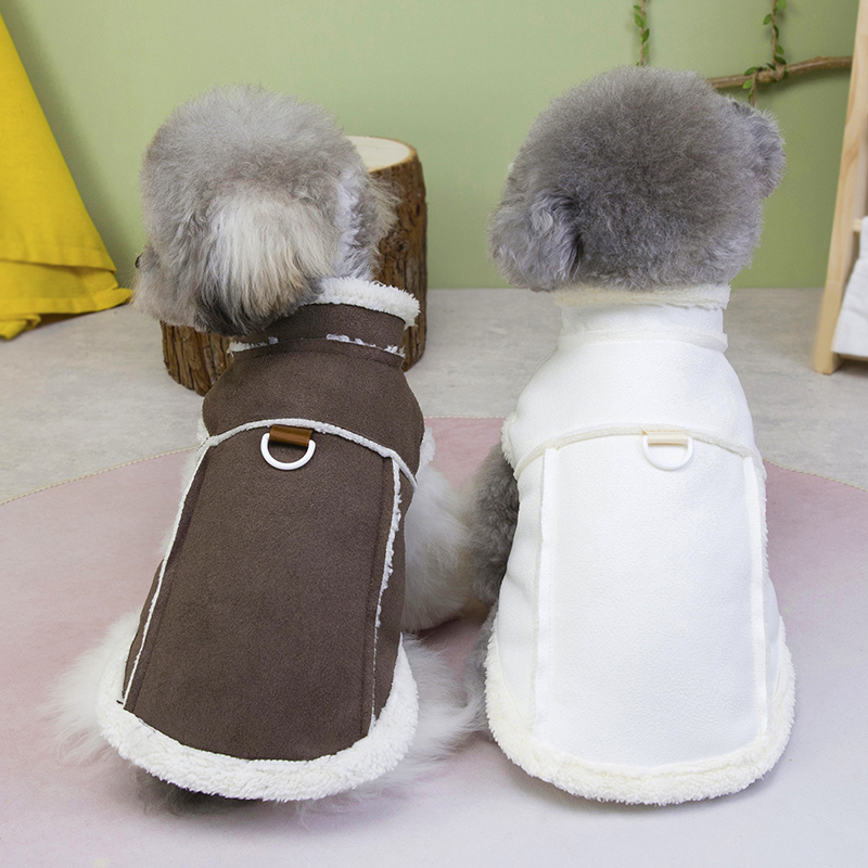 狗狗衣服冬装秋冬季保暖马甲麂皮绒棉衣宠物猫小型犬泰迪比熊博美