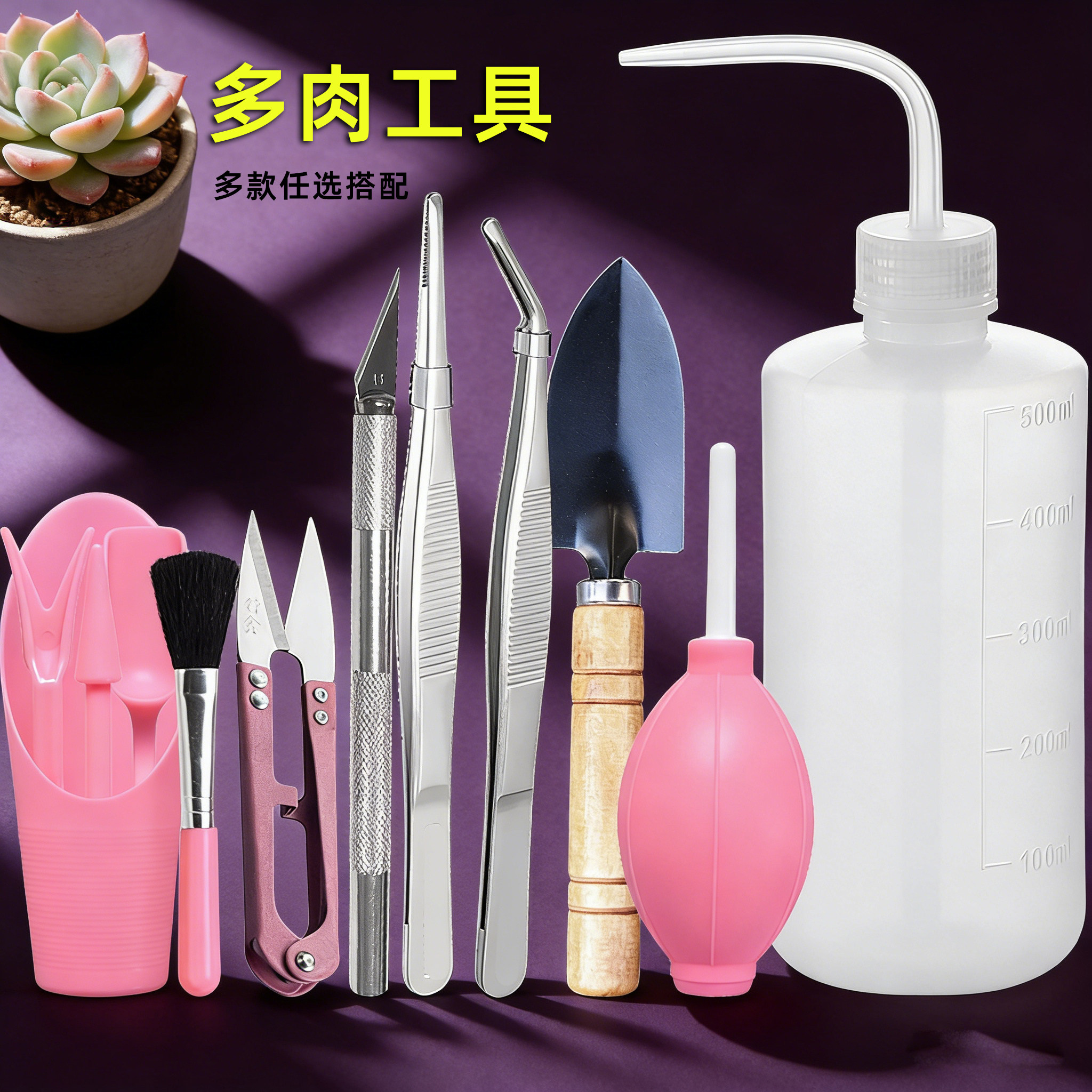 多肉工具套装镊子园艺专用浇水壶种植修剪小盆栽养护铲子家用换盆