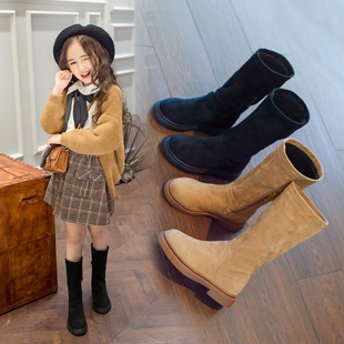女童靴子春秋冬季 高筒公主单靴儿童韩版 长靴加绒二棉童鞋 2026新款