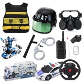 儿童小警察玩具套装 备头盔大盖帽小交警帽子过家家亲子道具男孩子