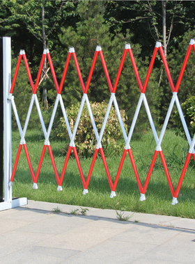 锌钢伸缩围栏铁制圆管式硬质围栏电力施工隔离可移动安全防护遮拦