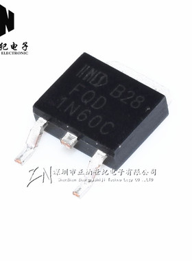 全新国产 FQD1N60C 1N60 场效应管MOS 1A 600V TO-252 N沟道 现货